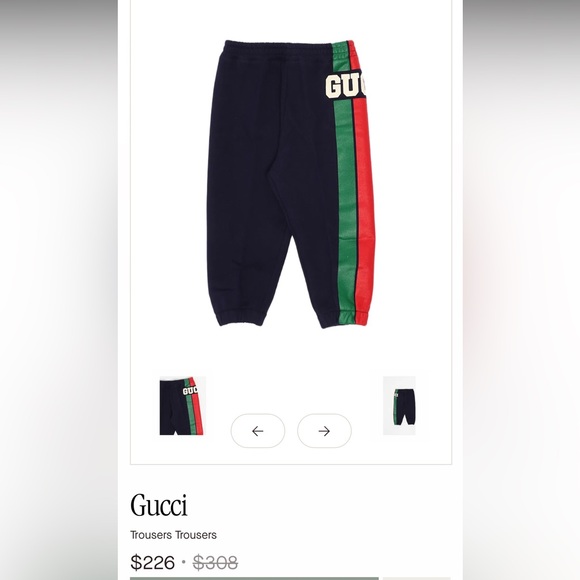 Gucci Other - Gucci Kids Dark Blue Joggers with Bold Stripe